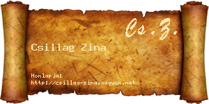Csillag Zina névjegykártya